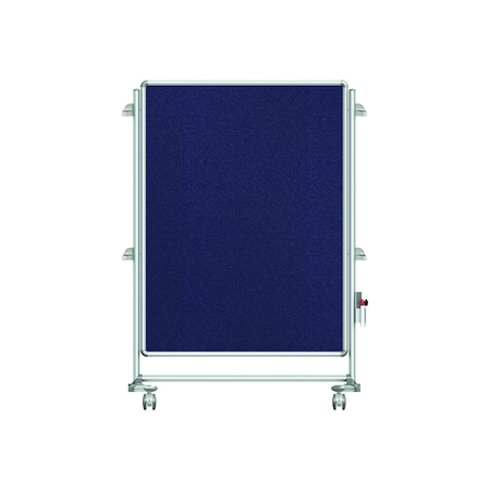 Ghent Partition Mobile 2-Sided Fabric Bulletin Board, 46"H x 34"W, Blue NEX223FFP-93